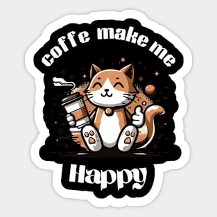 cat coffeecat love Sticker